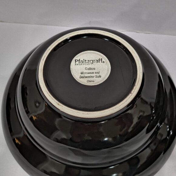 Pfaltzgraff Calico pattern 2 Soup/Cereal Bowl Multicolor Squares Cream Center - Picture 3 of 8